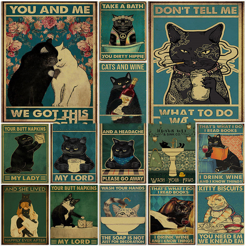 DIY Diamantkonst - Vintage katter