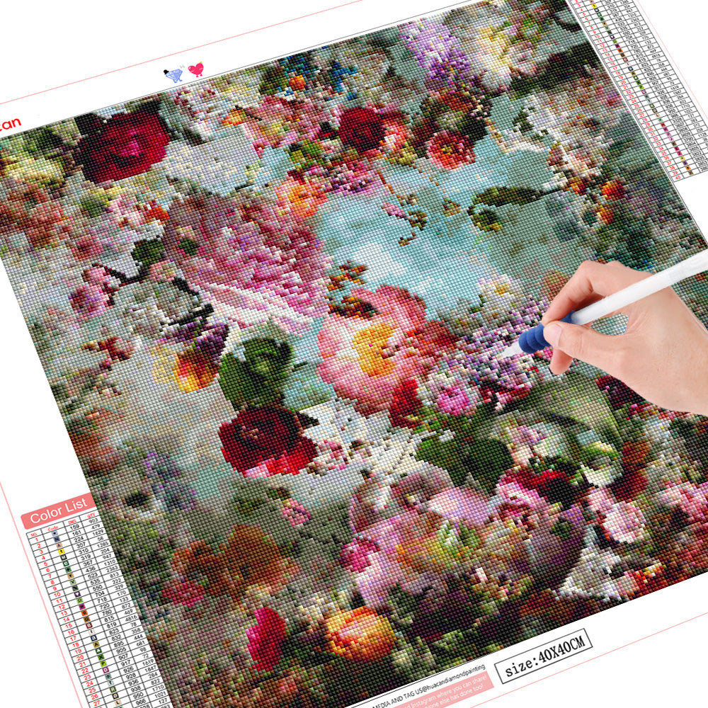 DIY Diamantkonst - Blomsterprakt