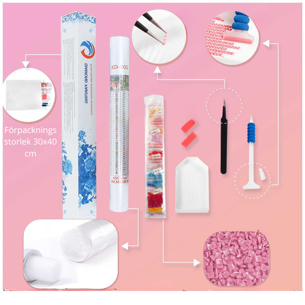 DIY Diamantkonst - Trio av gäss