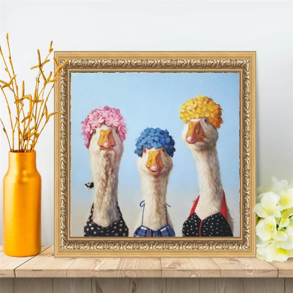 DIY Diamantkonst - Trio av gäss